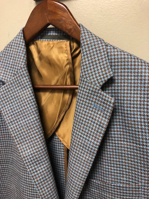 Stantt Houndstooth Blazer: Brown and Blue