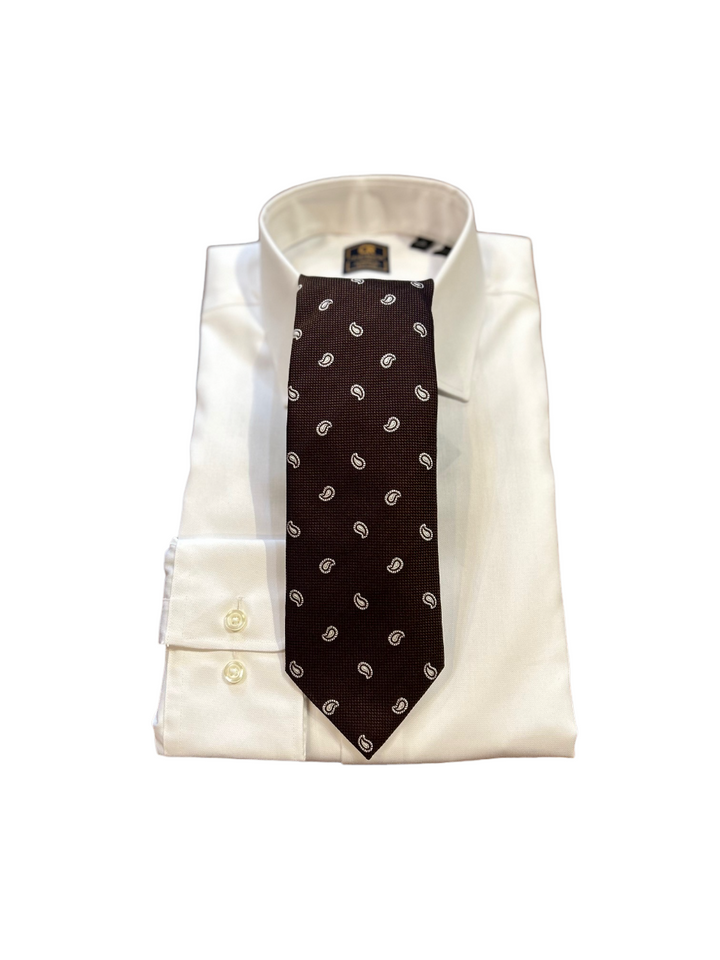 Seaward and Stearn Paisley Tie: Brown