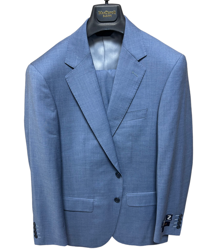 Max Davoli Heather Steel Blue Suit