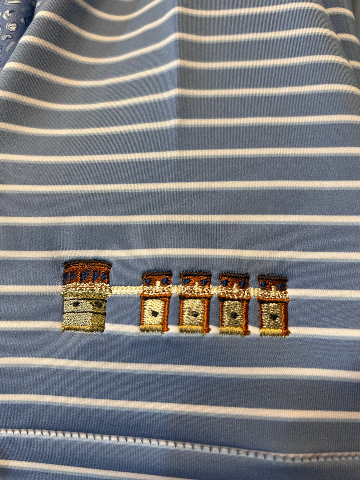 Peter Millar Dunnes Performance Jersey Polo "Lake Murray Dam Towers": Evening Tide