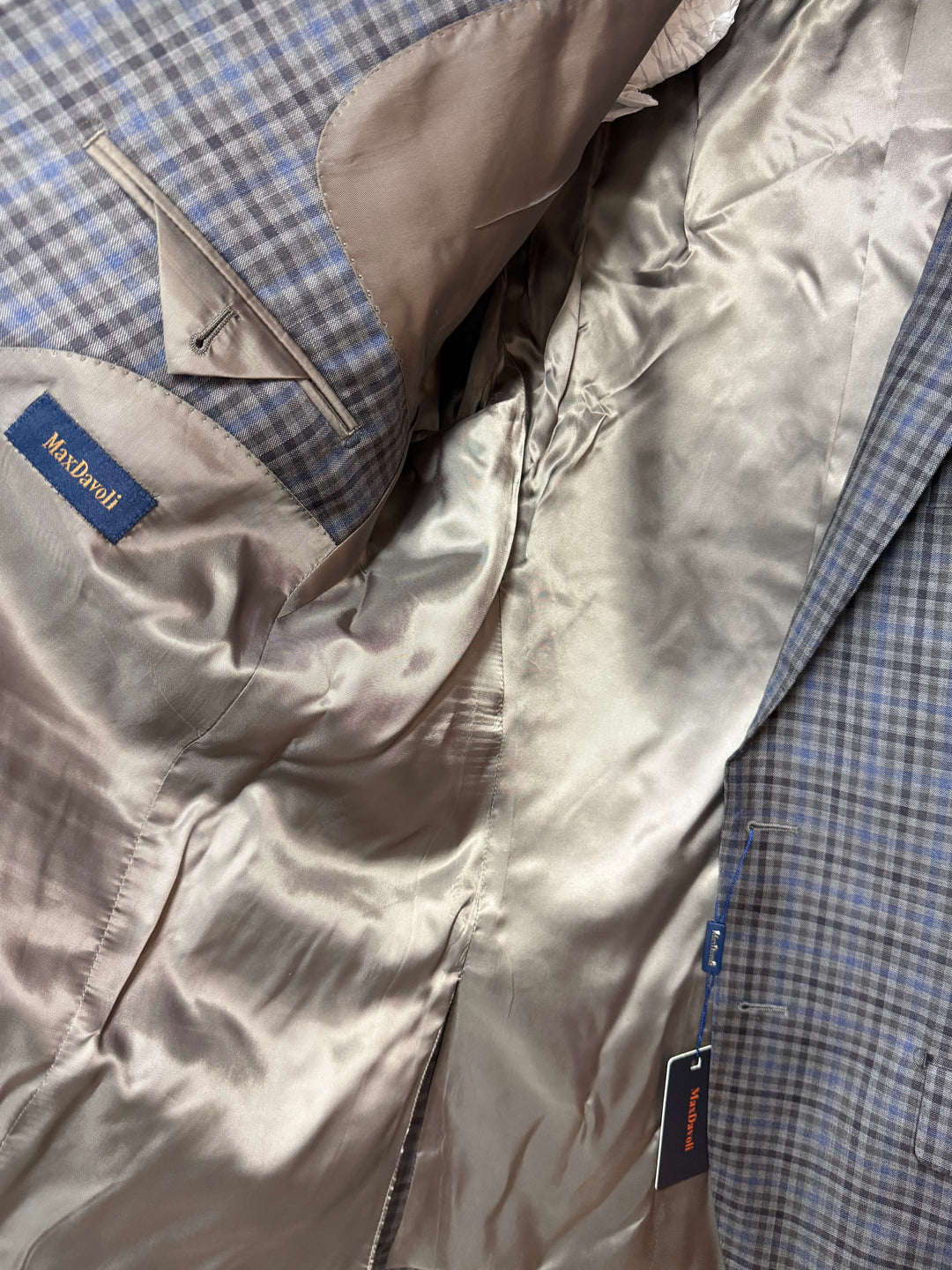 Maxdavoli by Maxman Zignone Tailored Coat: Taupe Check