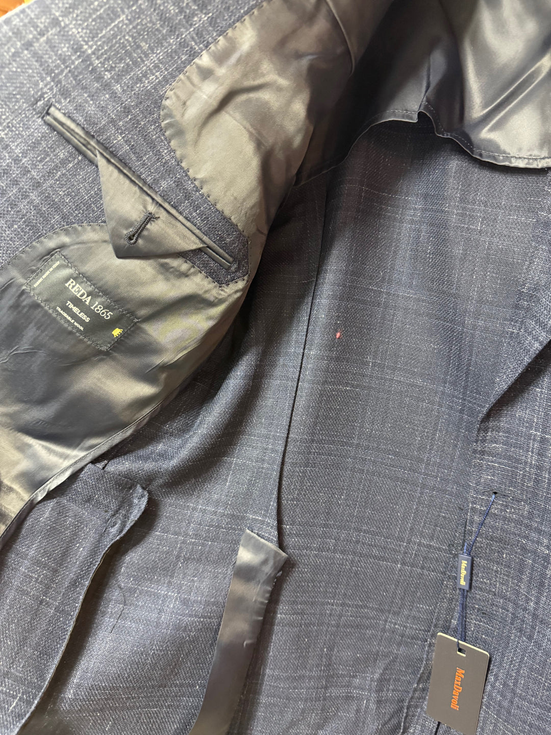 Maxdavoli by Maxman Reda Soft Coat: Blue Plaid