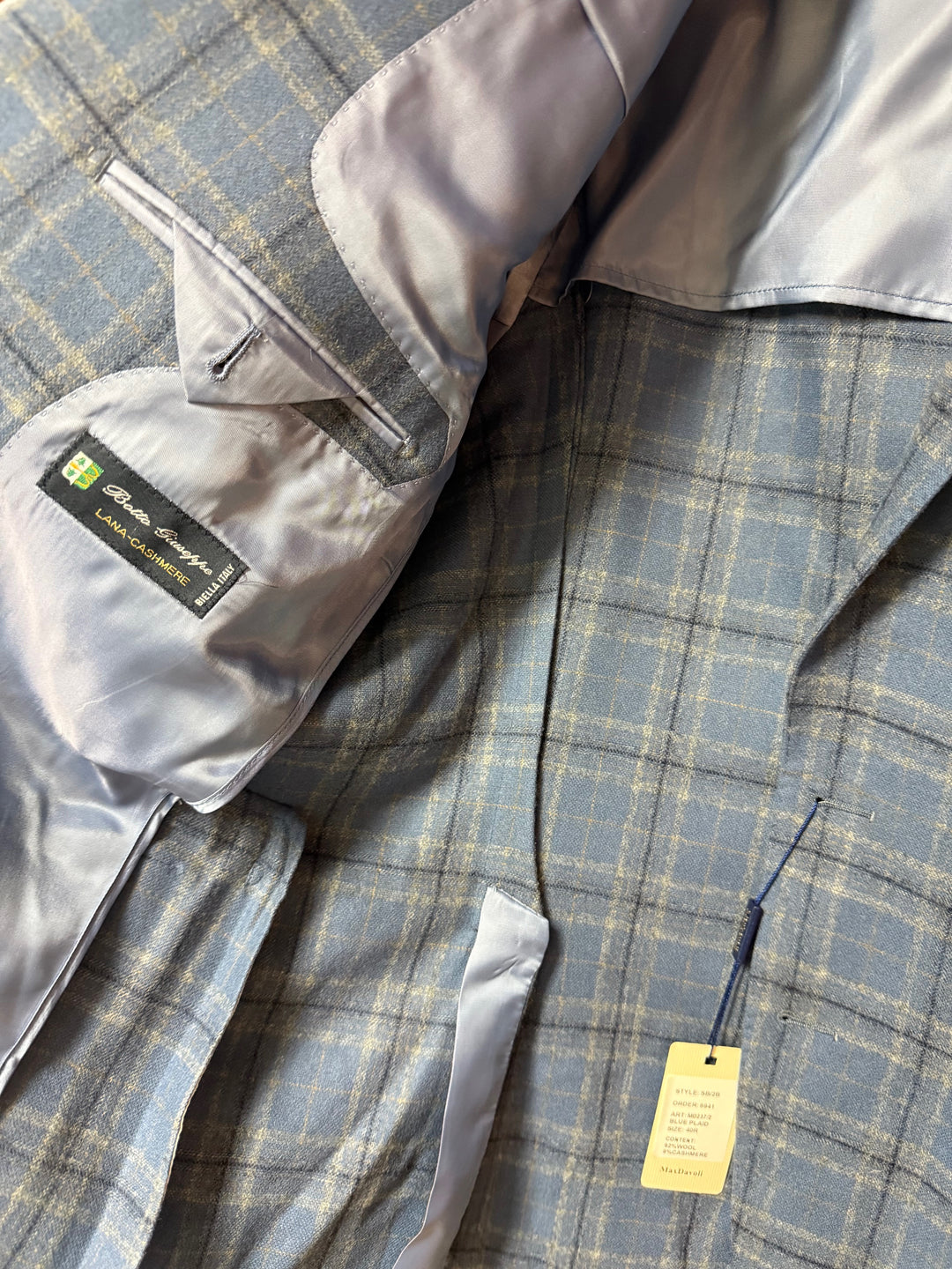 Maxdavoli by Maxman Botto Giuseppe Soft Coat: Blue Plaid