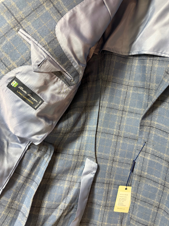 Maxdavoli by Maxman Botto Giuseppe Soft Coat: Blue Plaid
