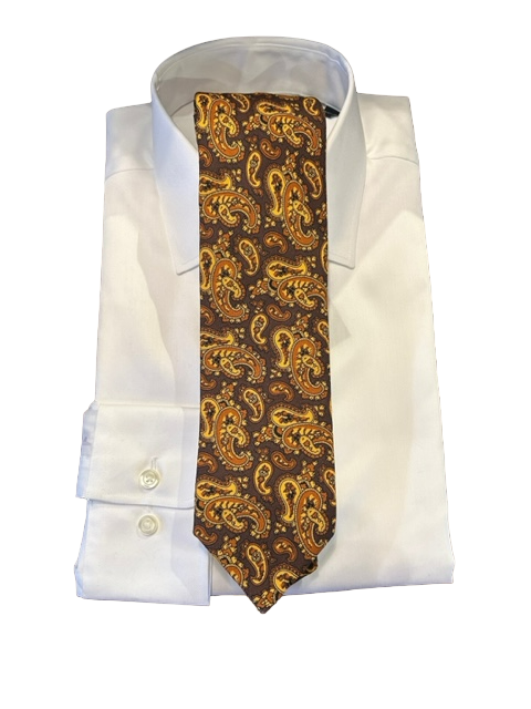 Seaward and Stearn Purple/Gold/Yellow Paisley Tie