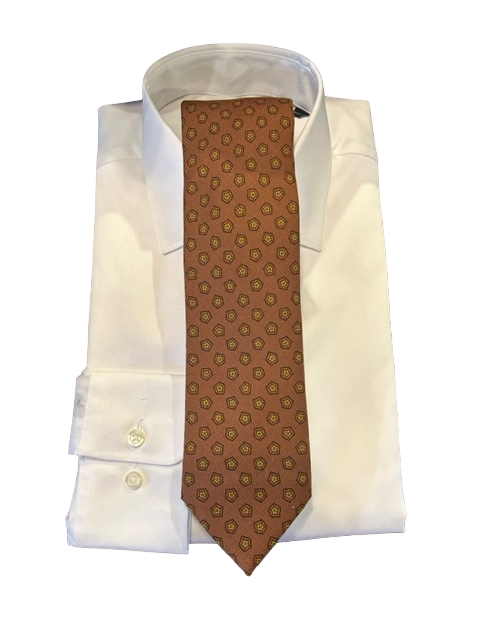 Seaward and Stearn Rust/Gold Pentagon Tie