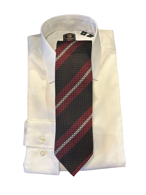 Seaward and Stearn Red/Black/White Stripe Tie