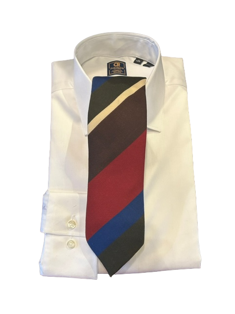 Seaward and Stearn Blue/Brown/Raspberry Stripe Tie