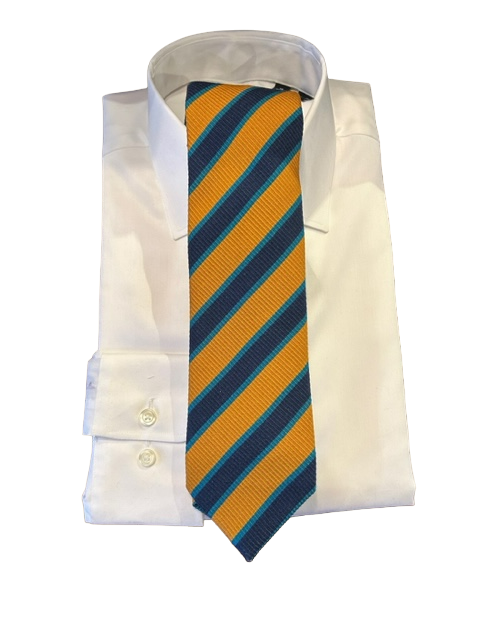 Seaward and Stearn Teal/Navy/Gold Stripe Tie