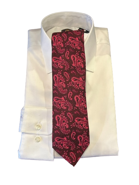 Seaward and Stearn Red/Pink/Purple Paisley Tie