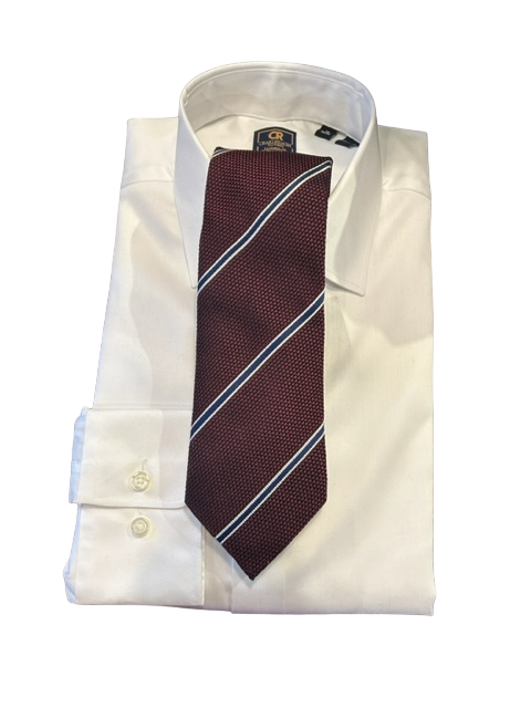 Seaward and Stearn Burgundy/Navy Stripe Tie