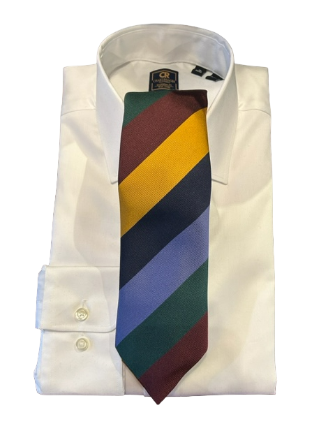 Seaward and Stearn Gold/Burgundy/Blue/Green Tie