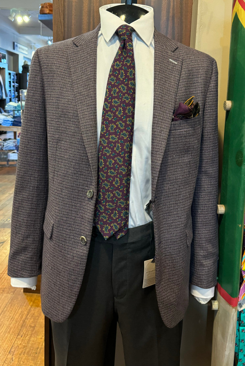 Stantt Multi Plum Houndstooth Blazer