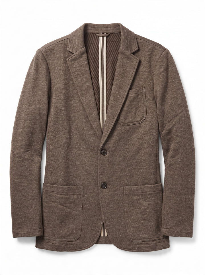 Faherty Inlet Knit Blazer: Deep Brown Heather