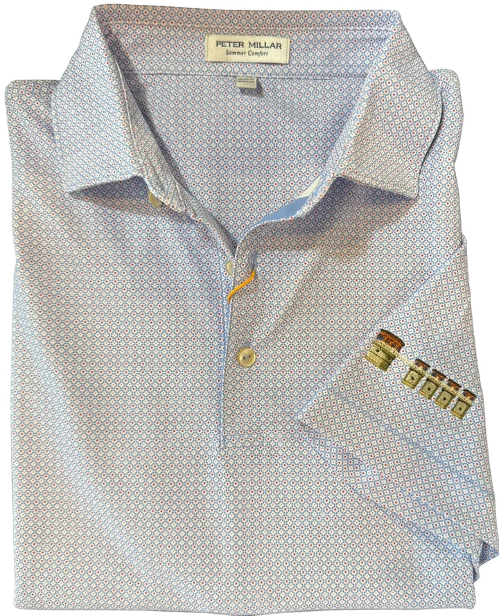 Peter Millar Mosaic Performance Mesh Polo Lake Murray Dam Towers: Estate Blue