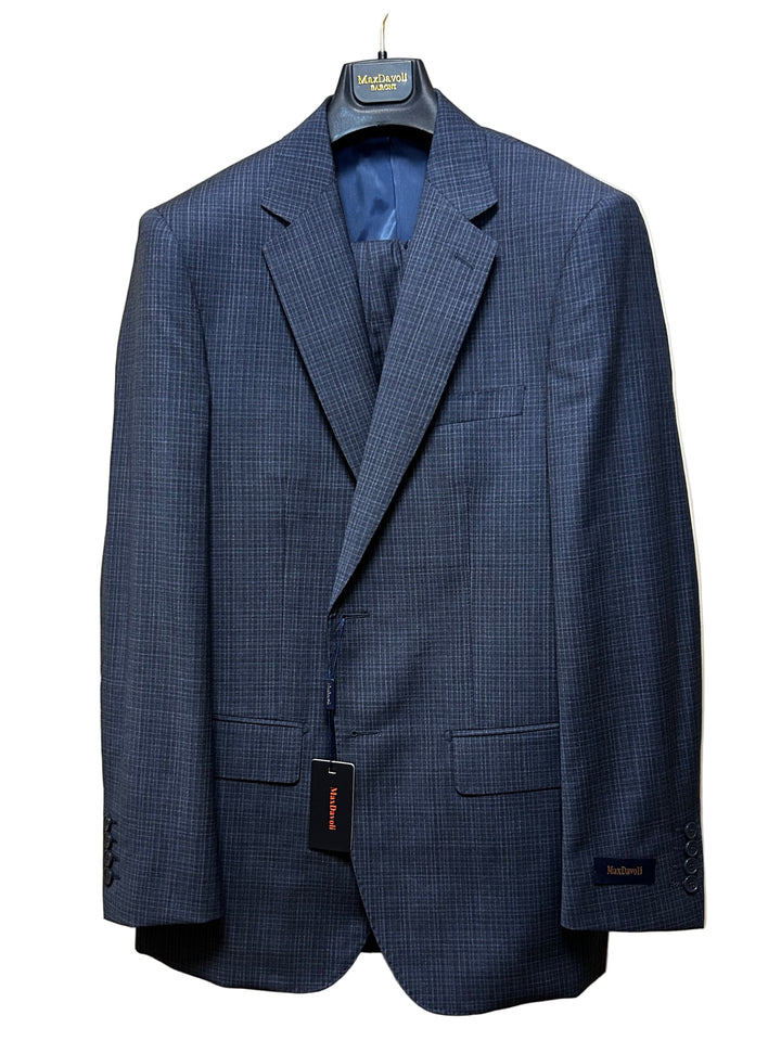 Maxdavoli by Maxman Suit: Blue Check
