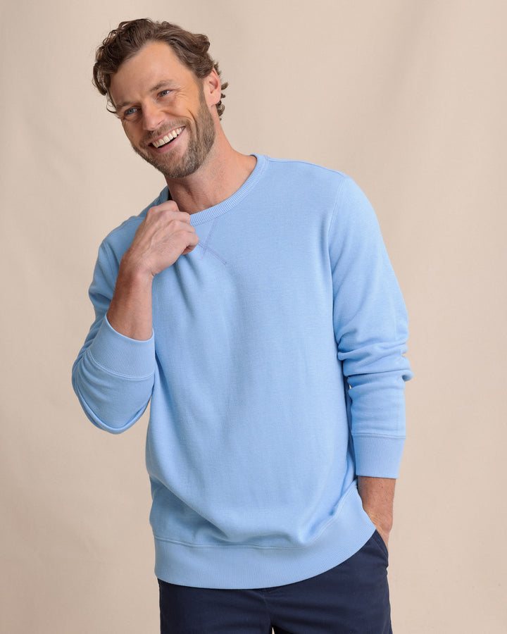 Southern Tide Long Sleeve East Bay Crew: Ocean Channel