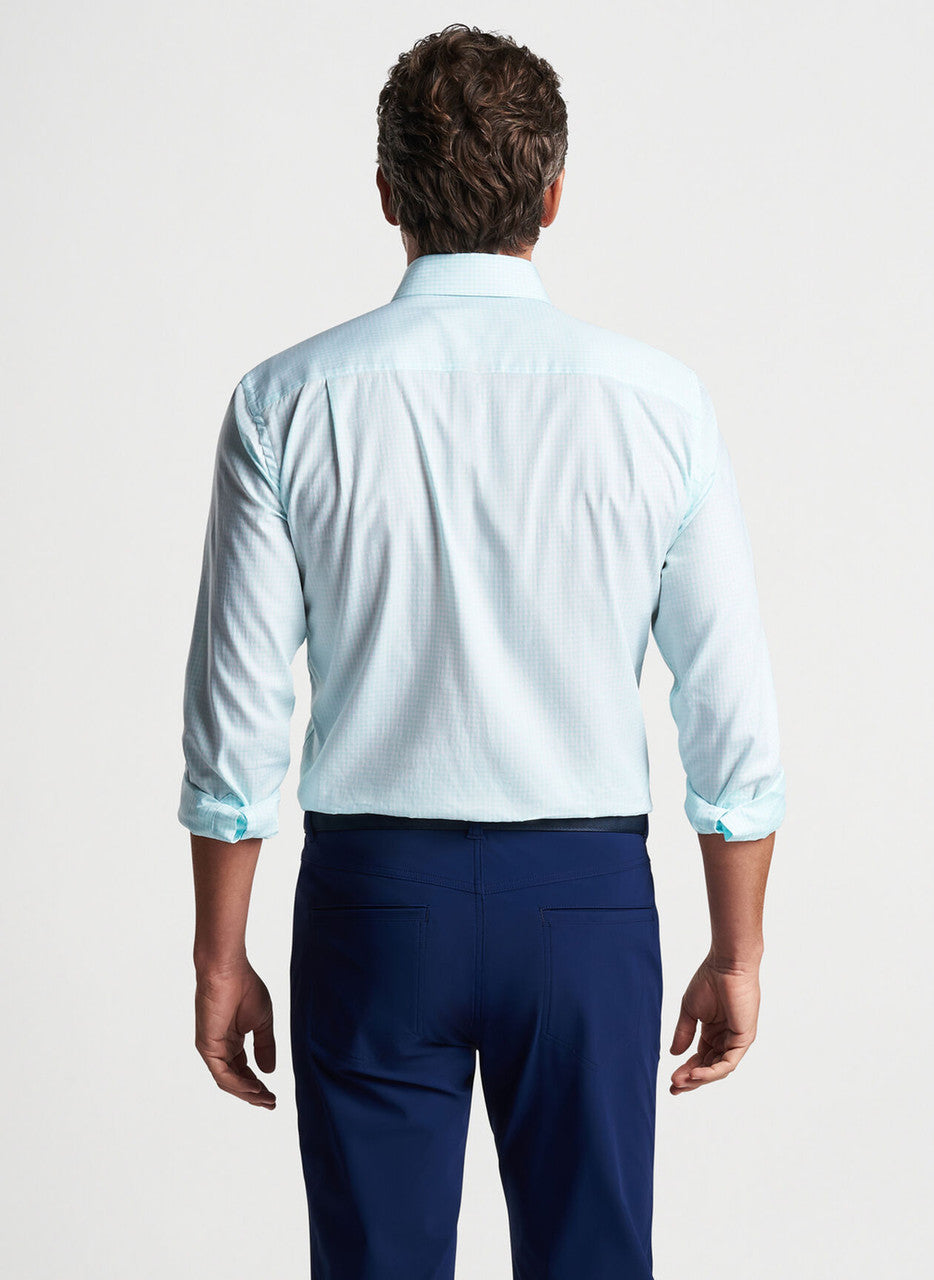 Peter Millar Renato Cotton Sport Shirt: Iced Aqua