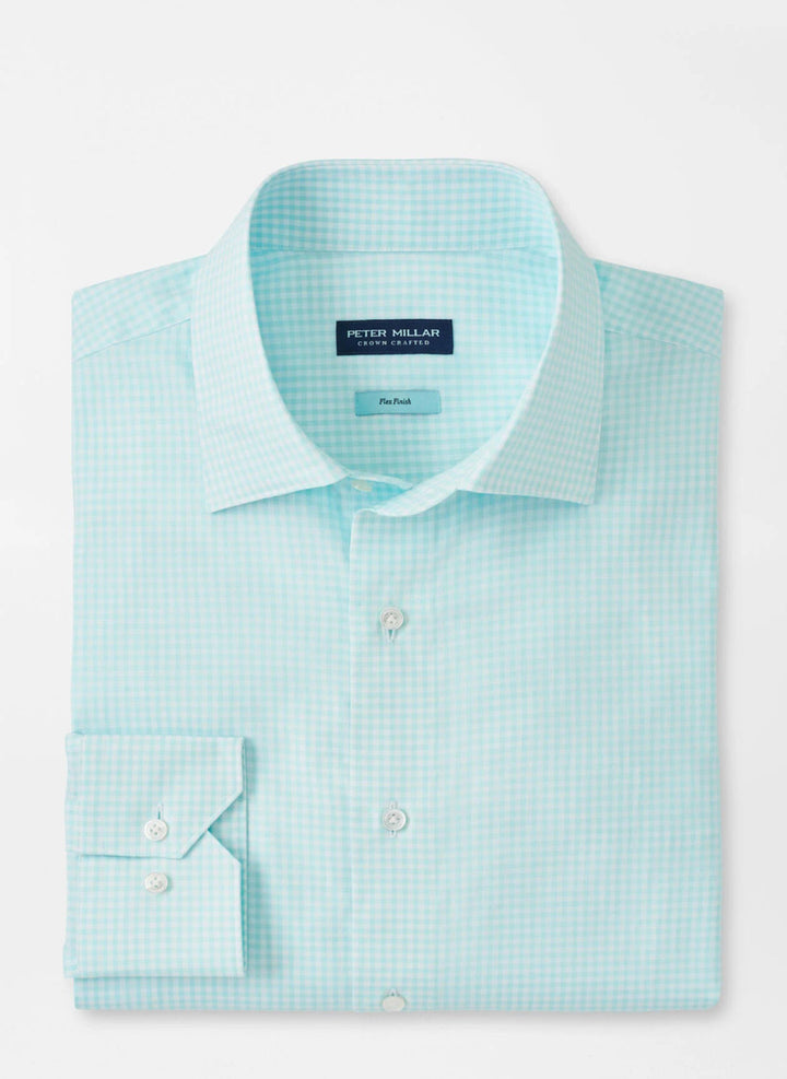 Peter Millar Renato Cotton Sport Shirt: Iced Aqua