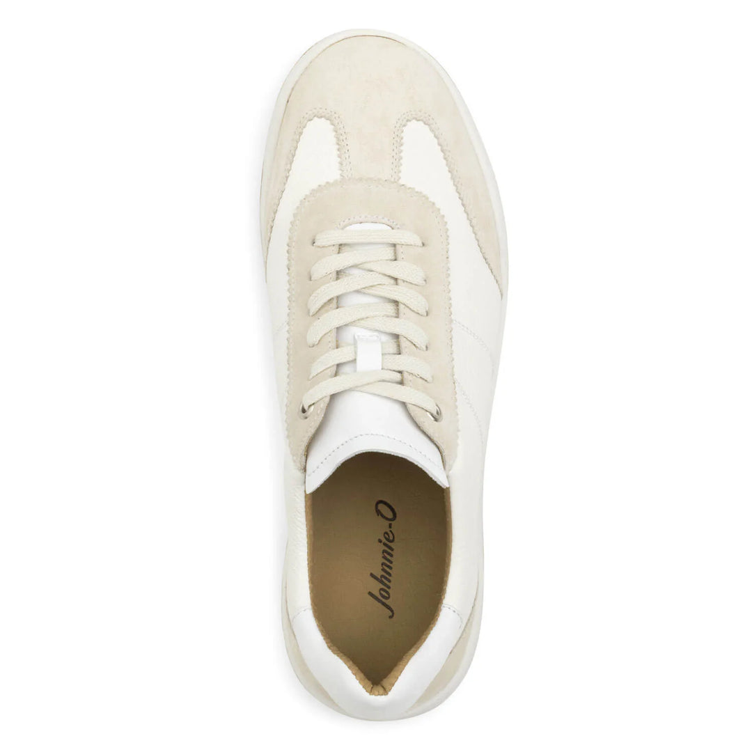 Johnnie-O Sure Shot Sneaker: White/Tan