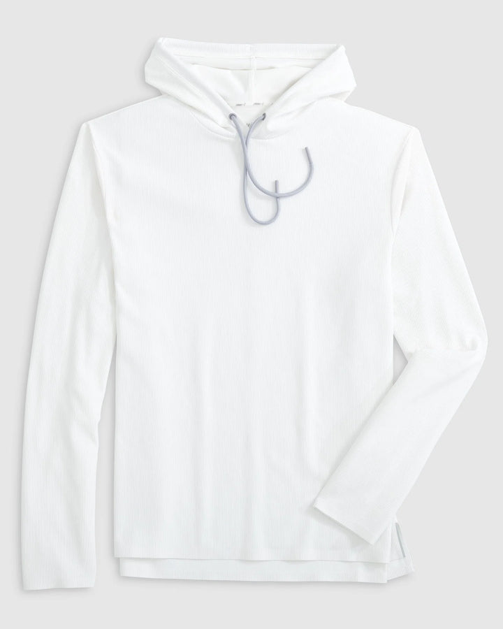 Johnnie-O Hoppin Performance Drawstring Hoodie: White