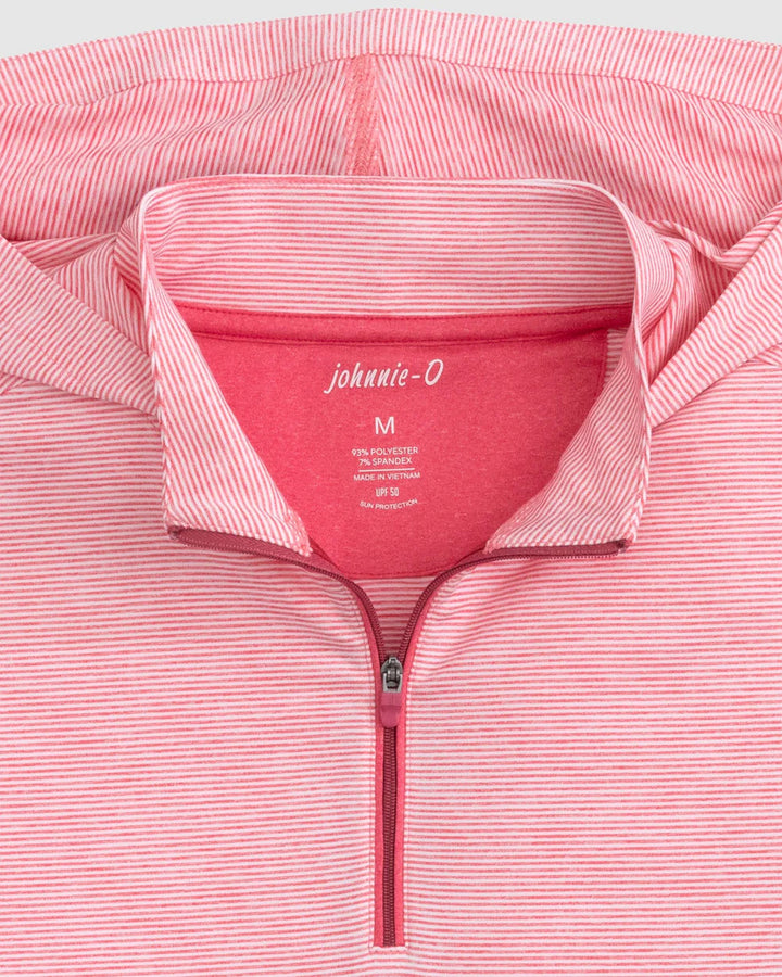 Johnnie-O Hybrid Performance 1/4 Zip Hoodie: Azalea