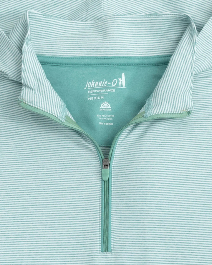 Johnnie-O Hybrid Performance 1/4 Zip Hoodie: Green Grass