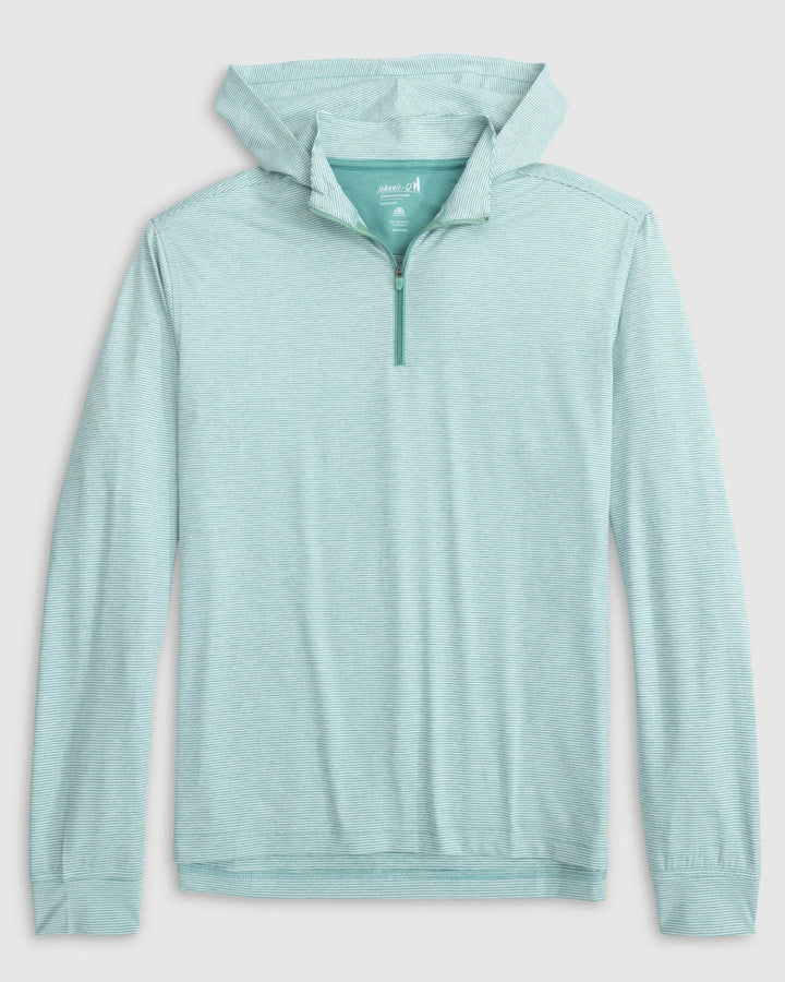 Johnnie-O Hybrid Performance 1/4 Zip Hoodie: Green Grass