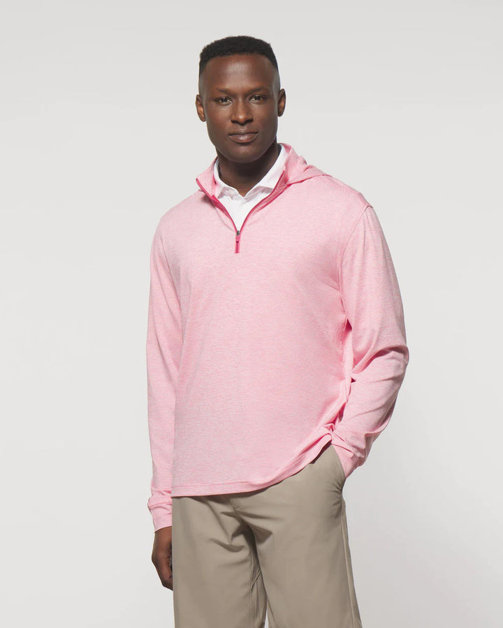 Johnnie-O Hybrid Performance 1/4 Zip Hoodie: Azalea