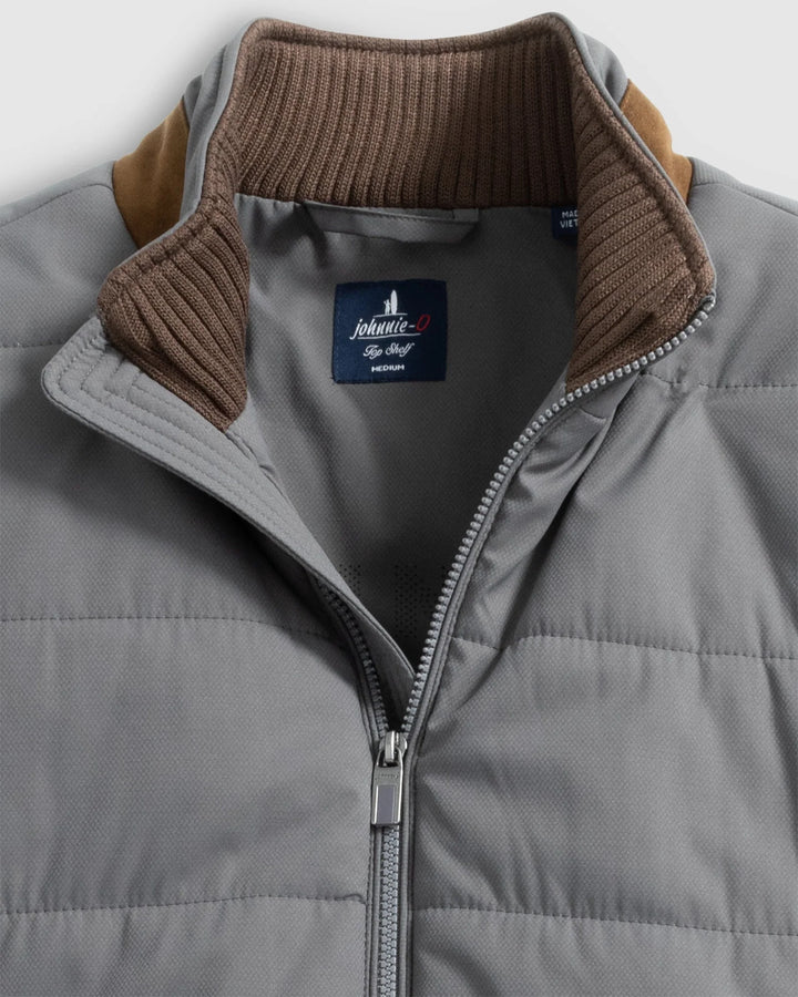 Johnnie-O Juno Quilted Snap Jacket: Concrete