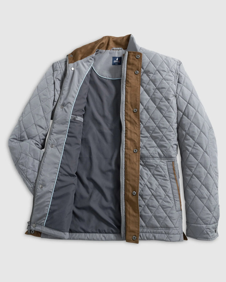 Johnnie-O Juno Quilted Snap Jacket: Concrete