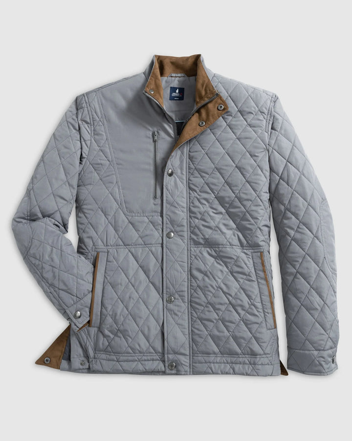 Johnnie-O Juno Quilted Snap Jacket: Concrete