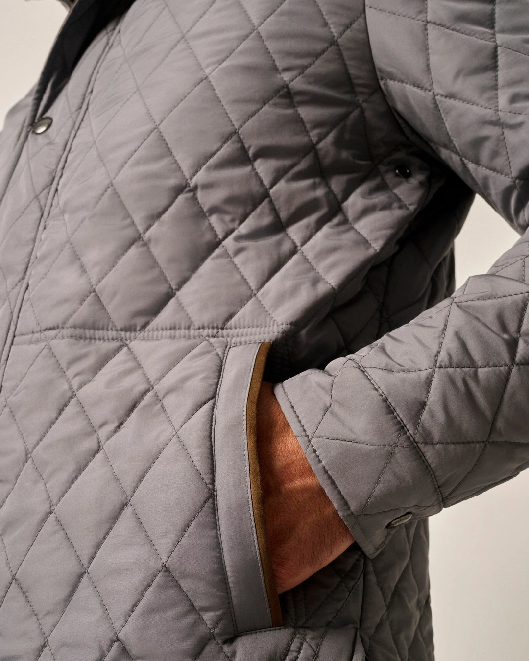 Johnnie-O Juno Quilted Snap Jacket: Concrete