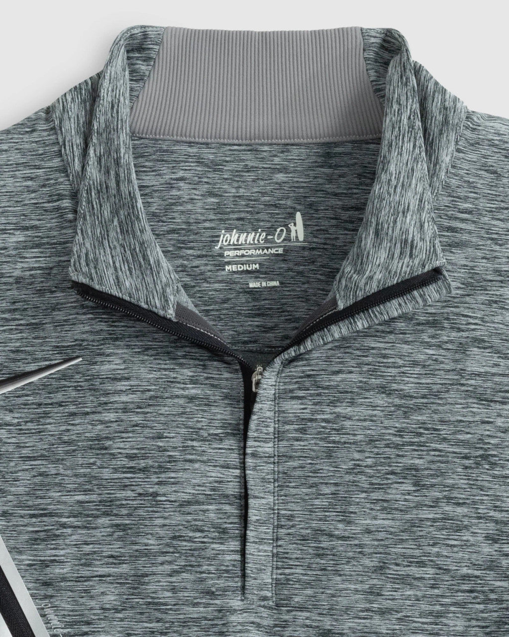 Johnnie-O Sabino Performance 1/4 Zip Pullover: Heather Black