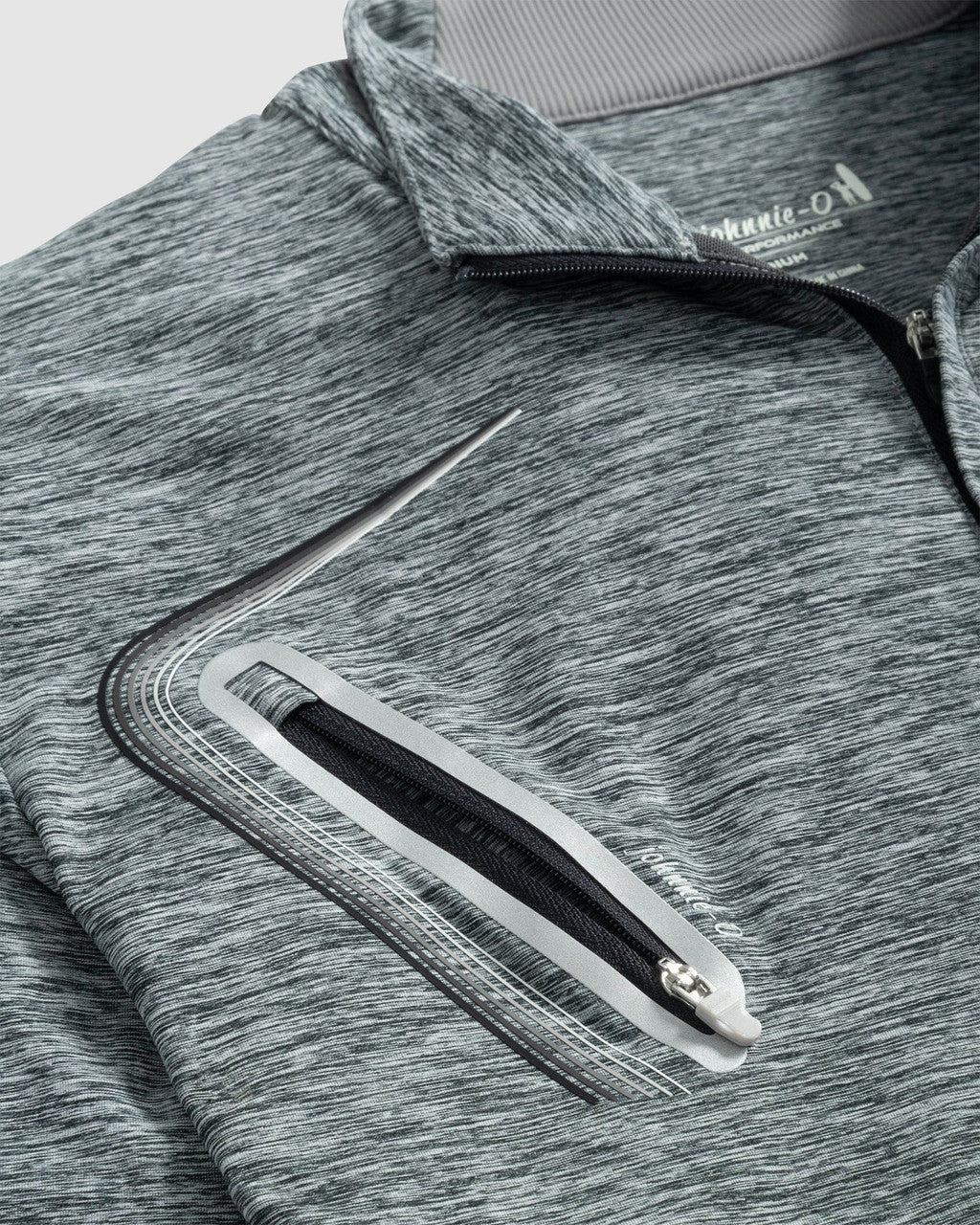 Johnnie-O Sabino Performance 1/4 Zip Pullover: Heather Black