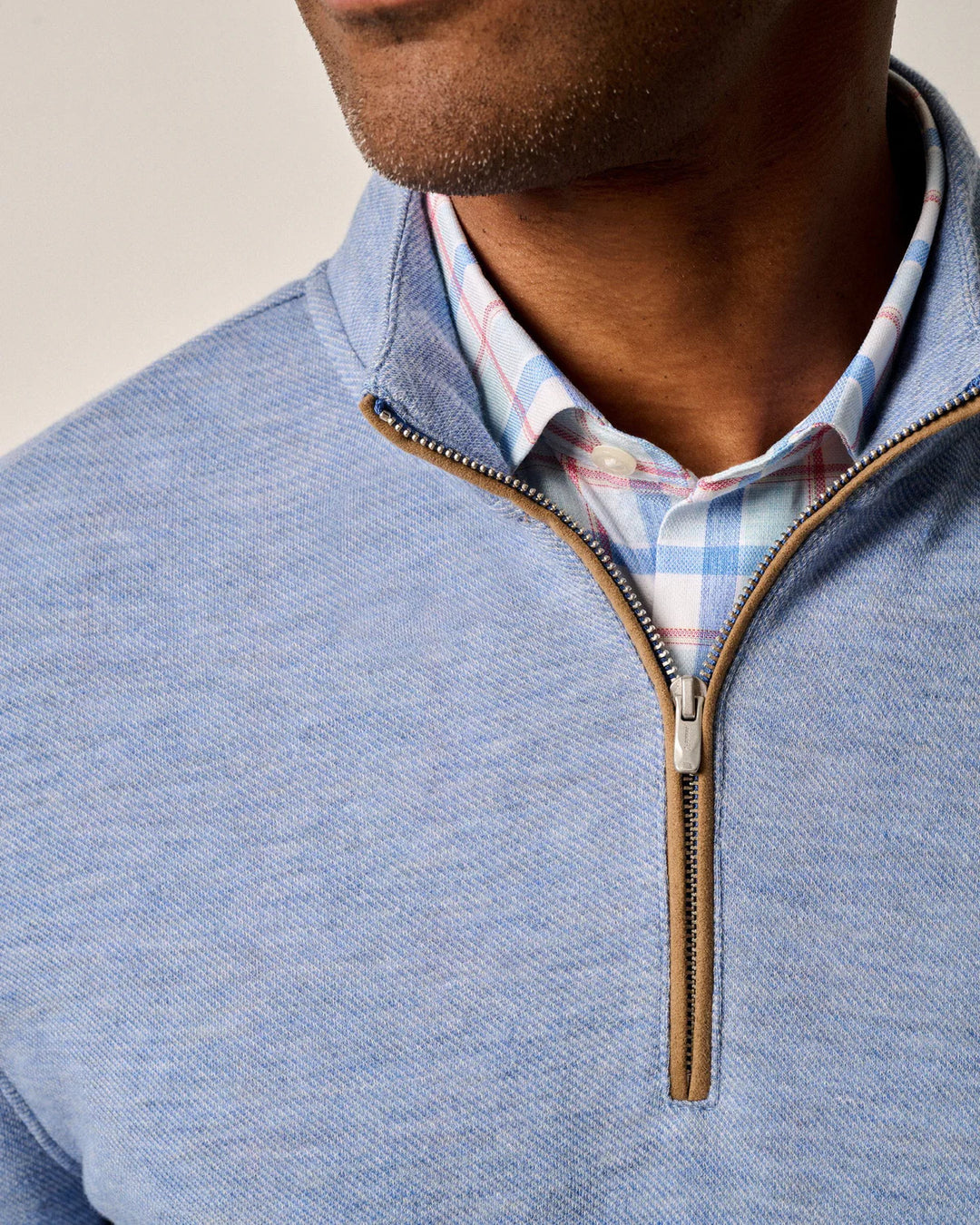 Johnnie-O Carlson Merino 1/4 Zip Pullover: Laguna Blue