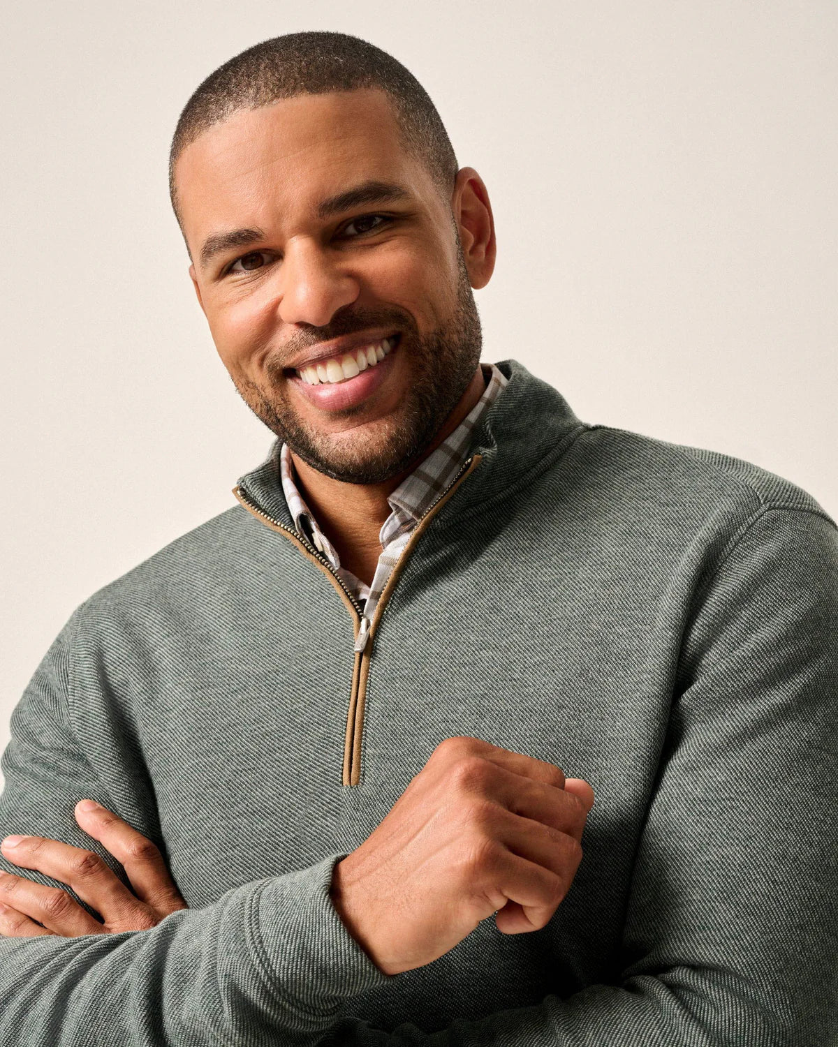Johnnie-O Carlson Merino 1/4 Zip Pullover: Moss – Craig Reagin