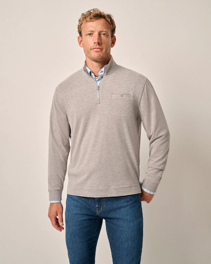 Johnnie-O Castro 1/4 Zip Pullover: Light Gray