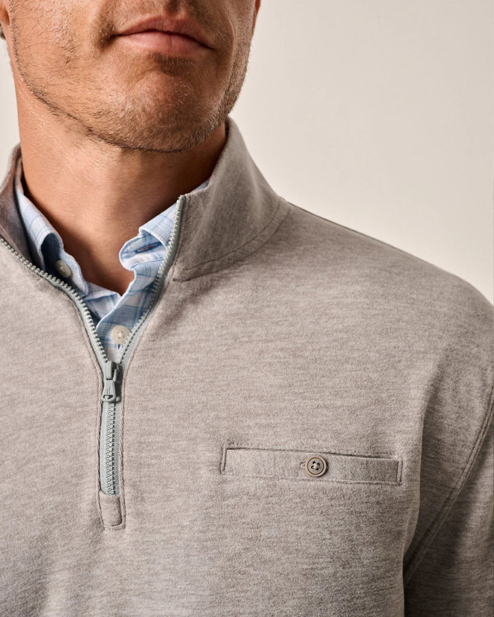 Johnnie-O Castro 1/4 Zip Pullover: Light Gray