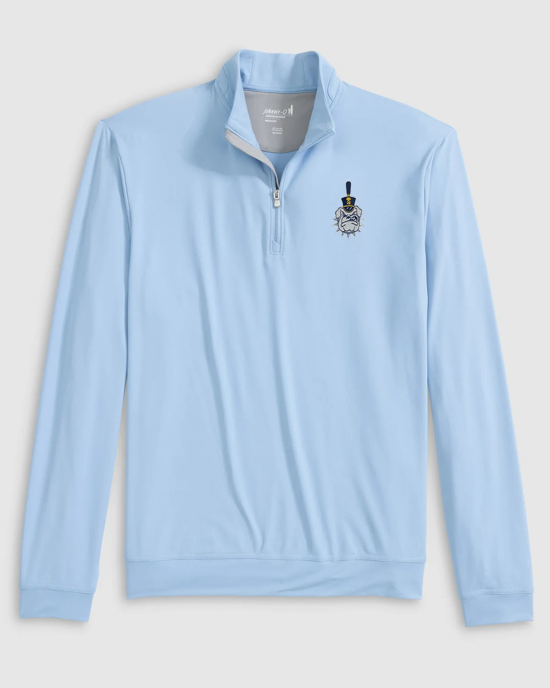 Johnnie-O The Citadel Motion Performance 1/4 Zip - Vault Logo: Gulf Blue