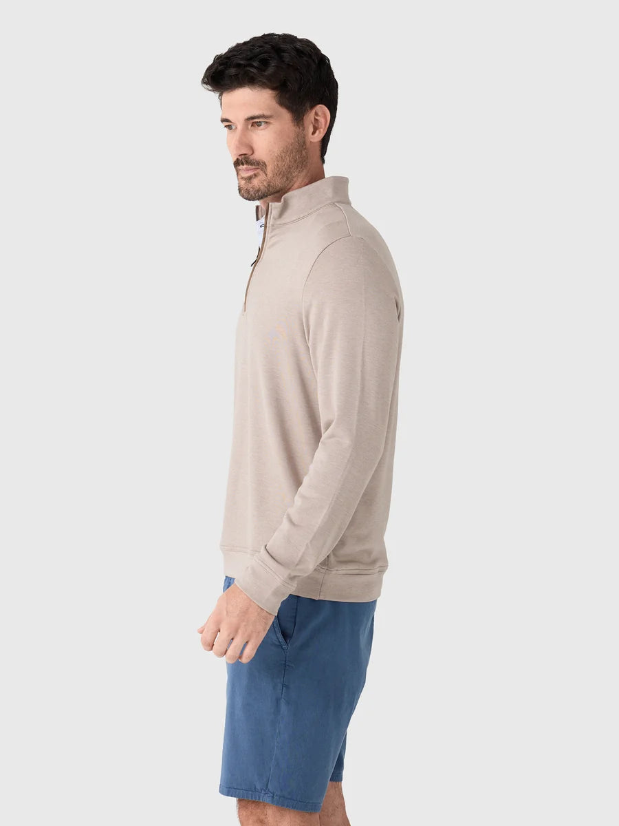 Johnnie-O Tahoe Quarter-Zip Pullover: Taupe