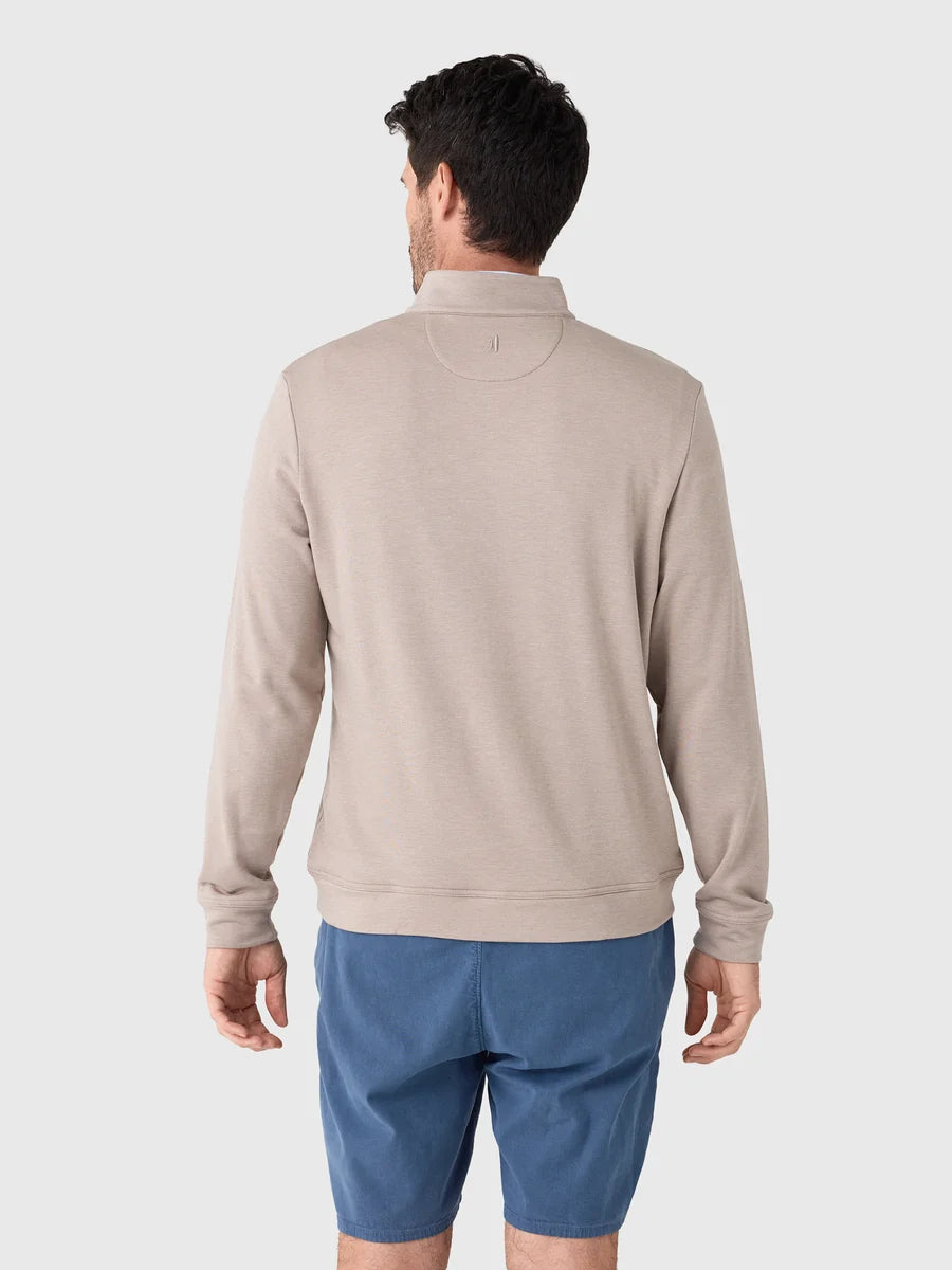 Johnnie-O Tahoe Quarter-Zip Pullover: Taupe