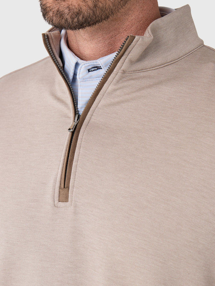 Johnnie-O Tahoe Quarter-Zip Pullover: Taupe