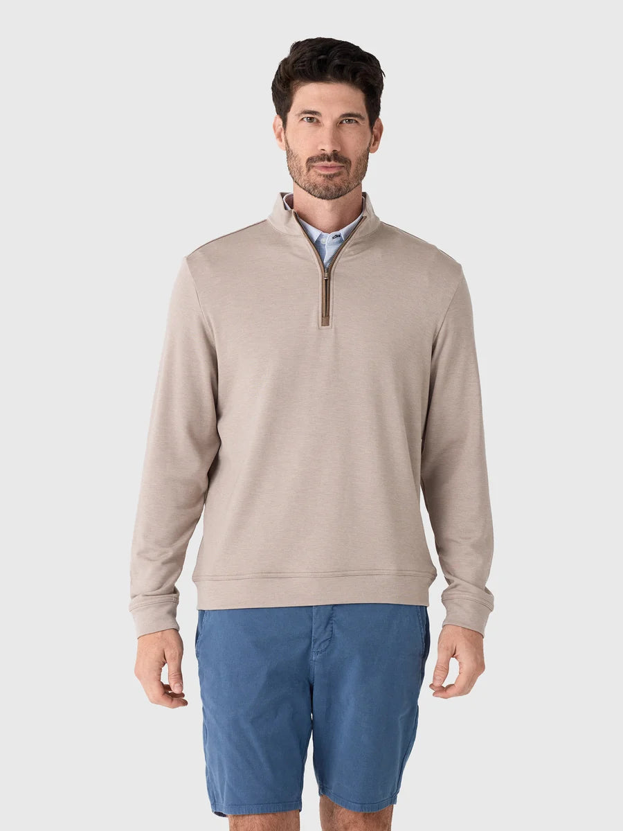 Johnnie-O Tahoe Quarter-Zip Pullover: Taupe