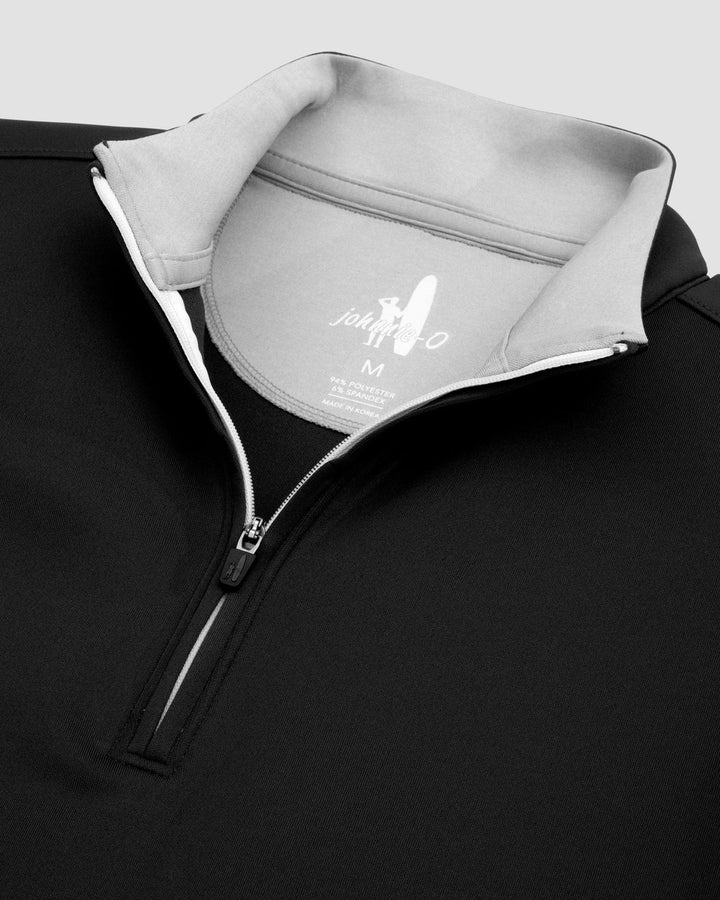 Johnnie-O Diaz Performance 1/4 Zip Pullover: Black