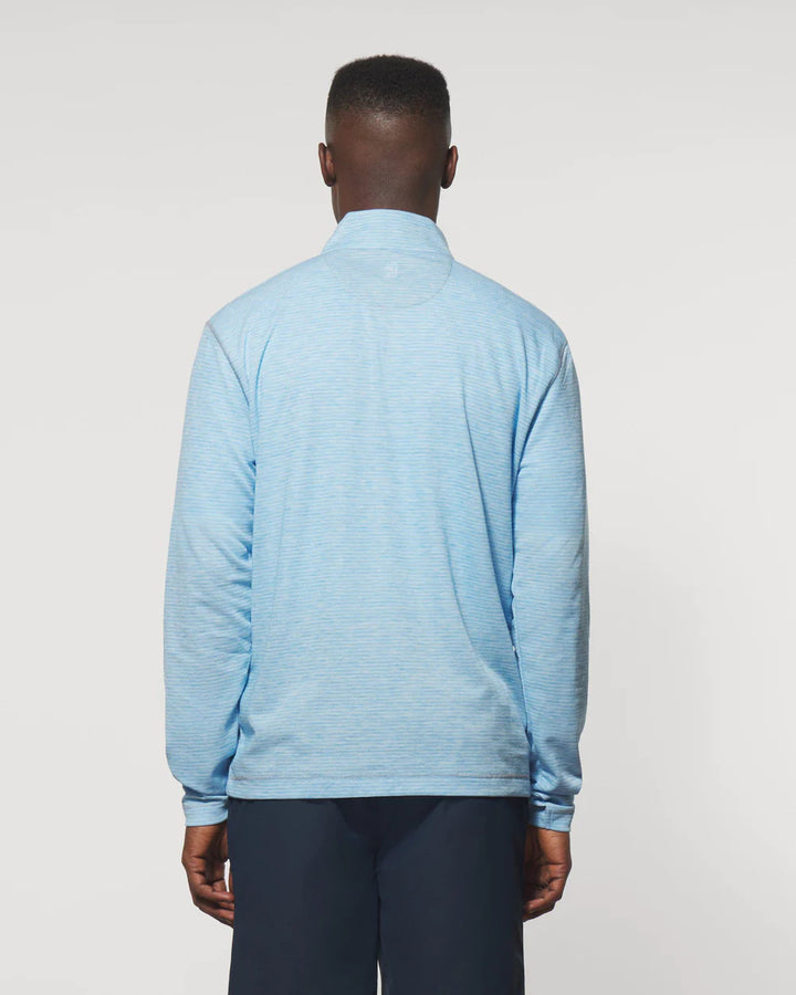 Johnnie-O Jameson Striped Performance Quarter Zip Pullover: Maliblu