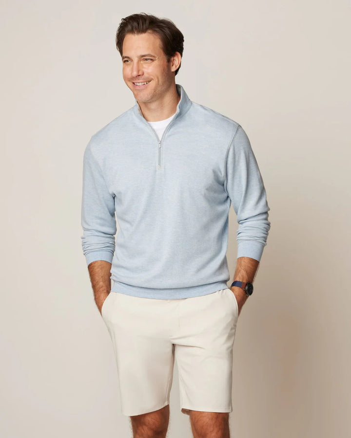 Johnnie-O Hanks Lightweight Textured 1/4 Zip Pullover: Maliblu