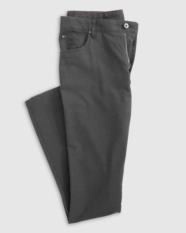 Johnnie-O London Brushed Twill Flannel Pant: Charcoal