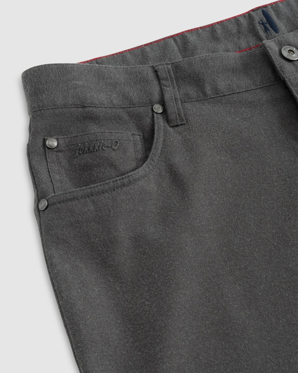 Johnnie-O London Brushed Twill Flannel Pant: Charcoal
