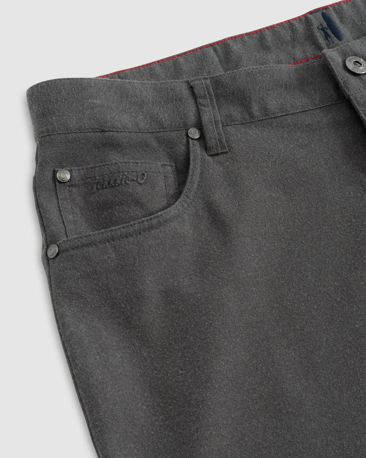 Johnnie-O London Brushed Twill Flannel Pant: Charcoal